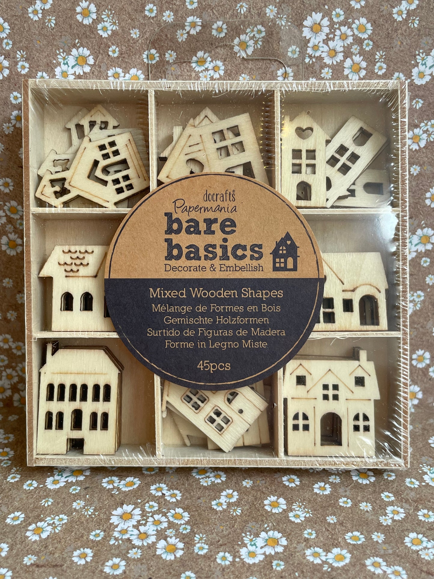 Bare Basics - Wooden Shapes (45pcs) Houses