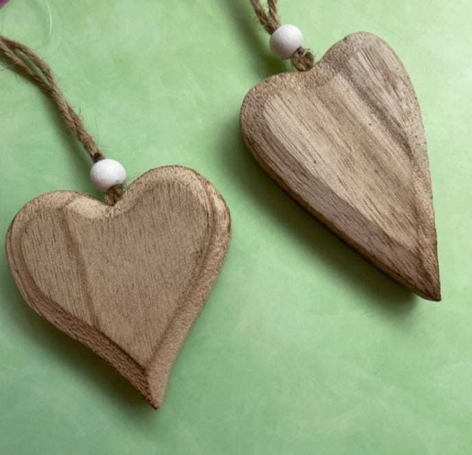 Wooden Heart Hanging Decoration