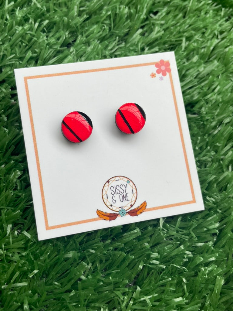 Pink & Black Circle Dinky Studs