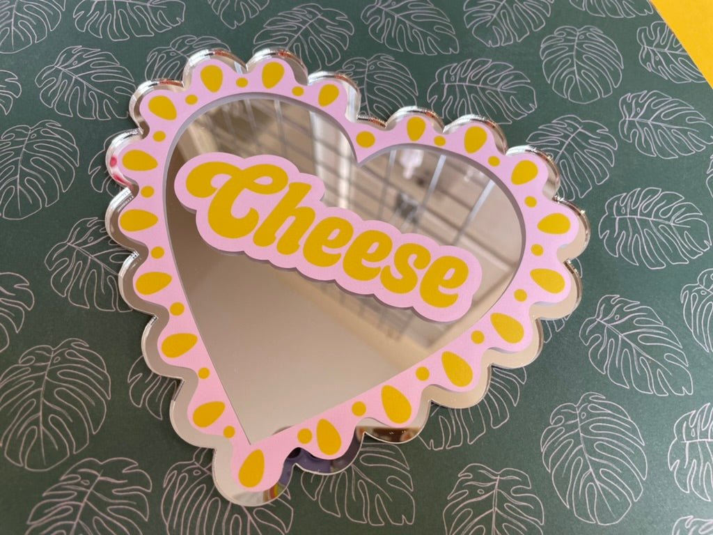 Cheese Heart Mini Mirror