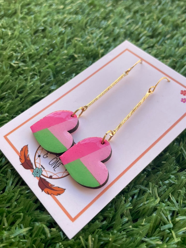Heart Drop Geo Earrings