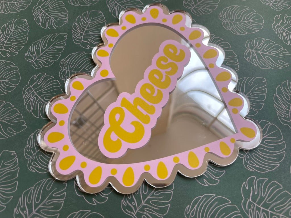 Cheese Heart Mini Mirror