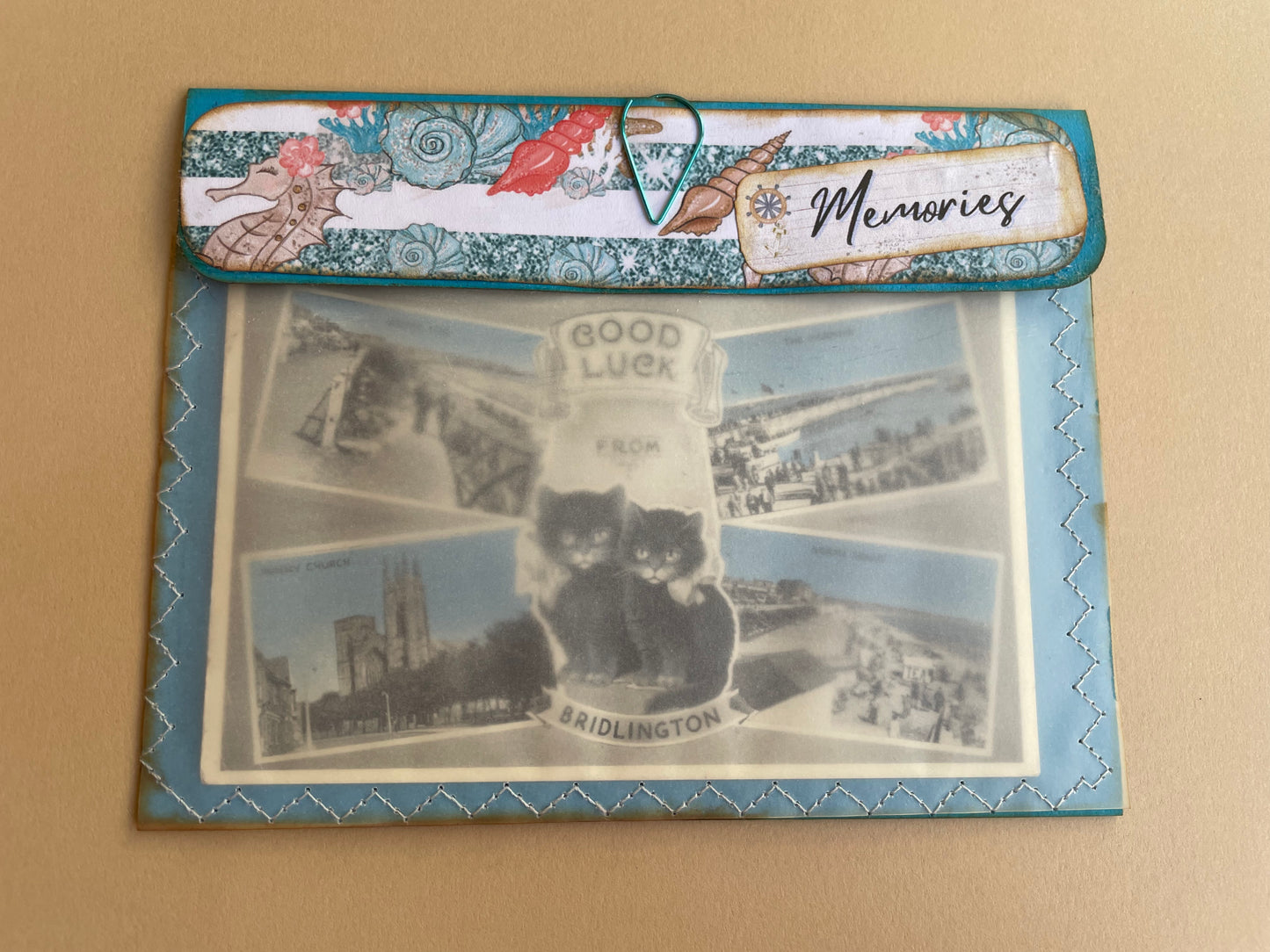 Junk Journal Vintage Postcard Envelope