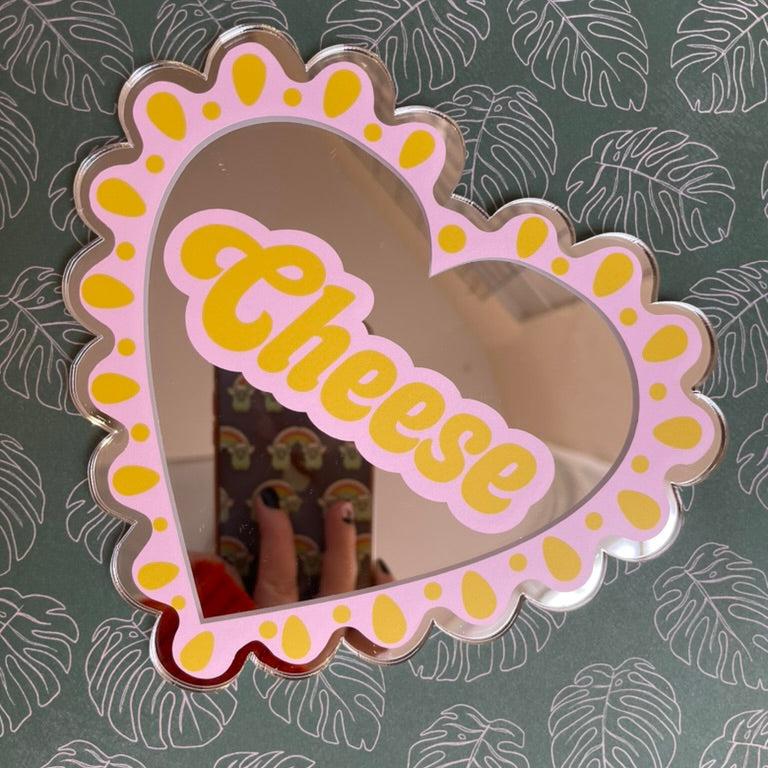 Cheese Heart Mini Mirror