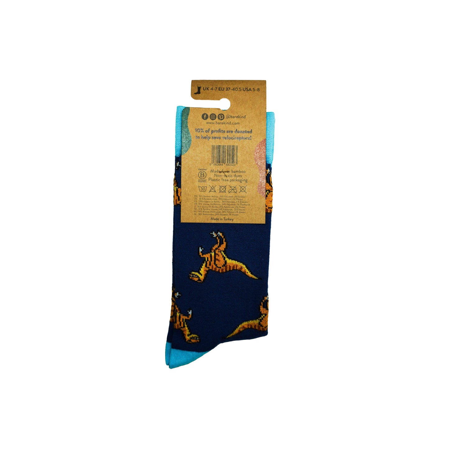 Bamboo Socks - Velociraptors