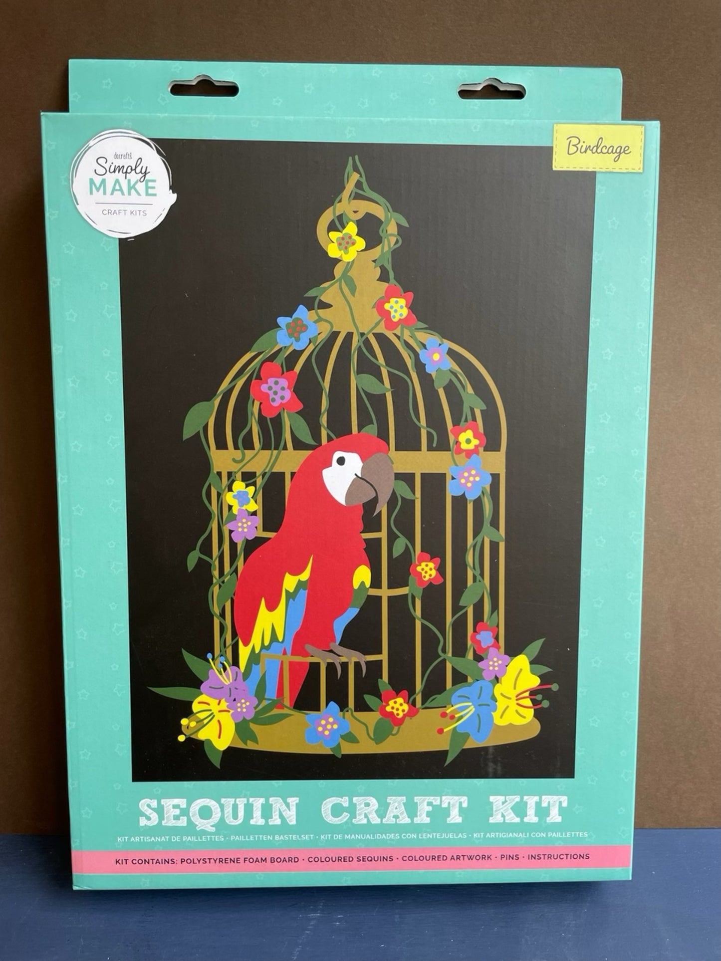 Sequin Art Parrot Birdcage