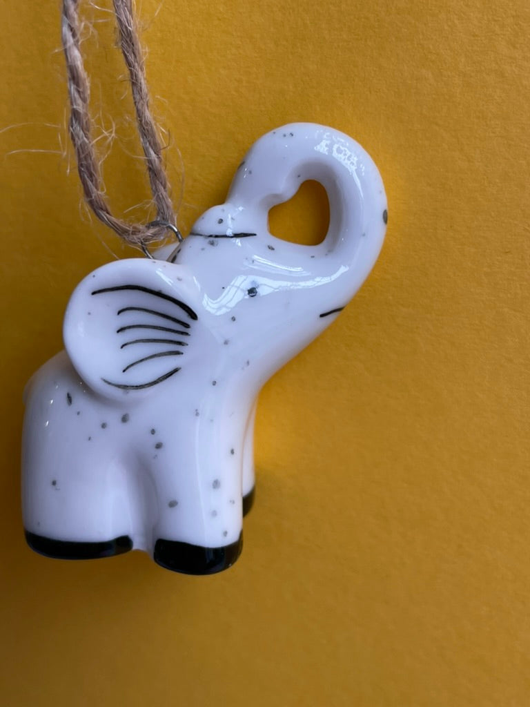 Porcelain Elephant Hanging Decoration