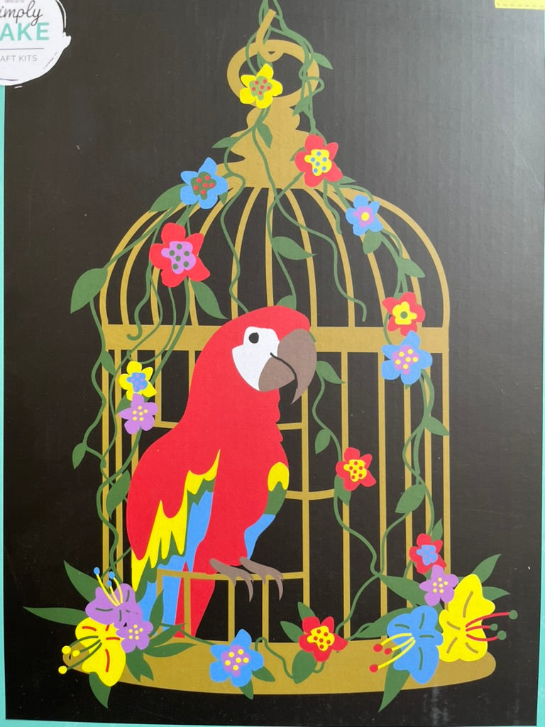 Sequin Art Parrot Birdcage