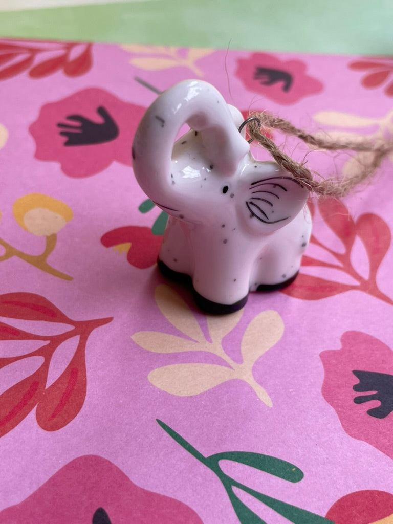 Porcelain Elephant Hanging Decoration