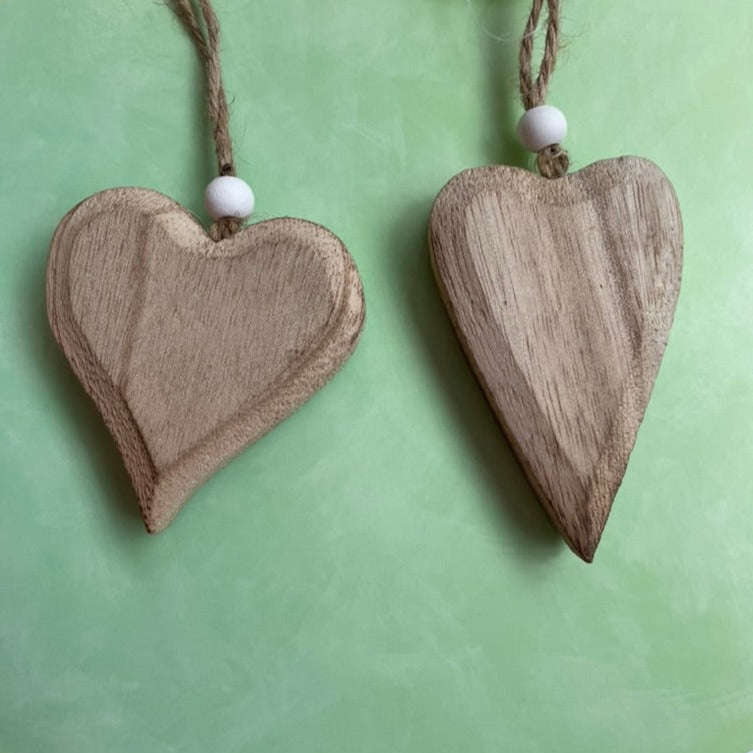 Wooden Heart Hanging Decoration
