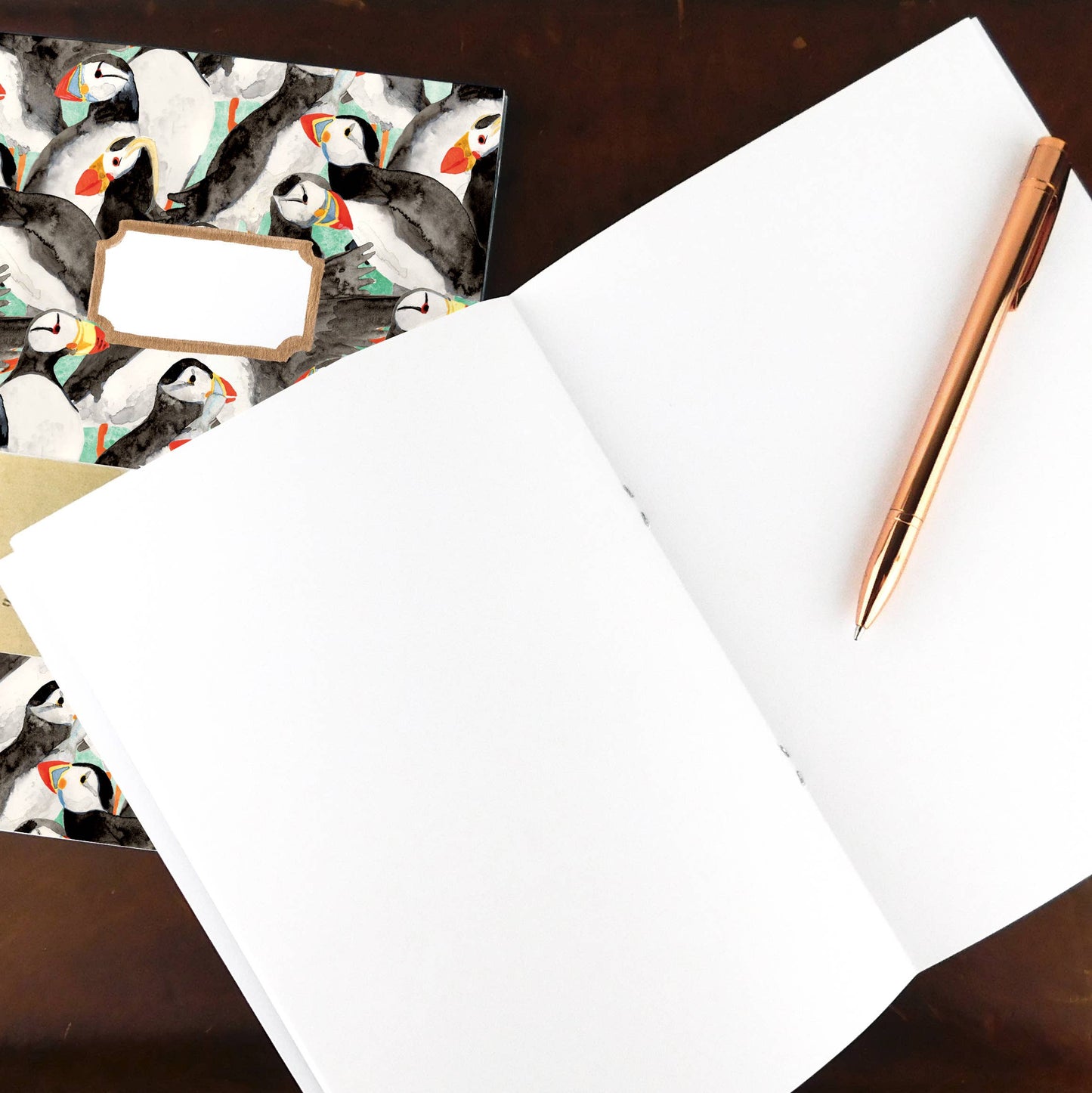 Improbability of Puffins Notebook A5