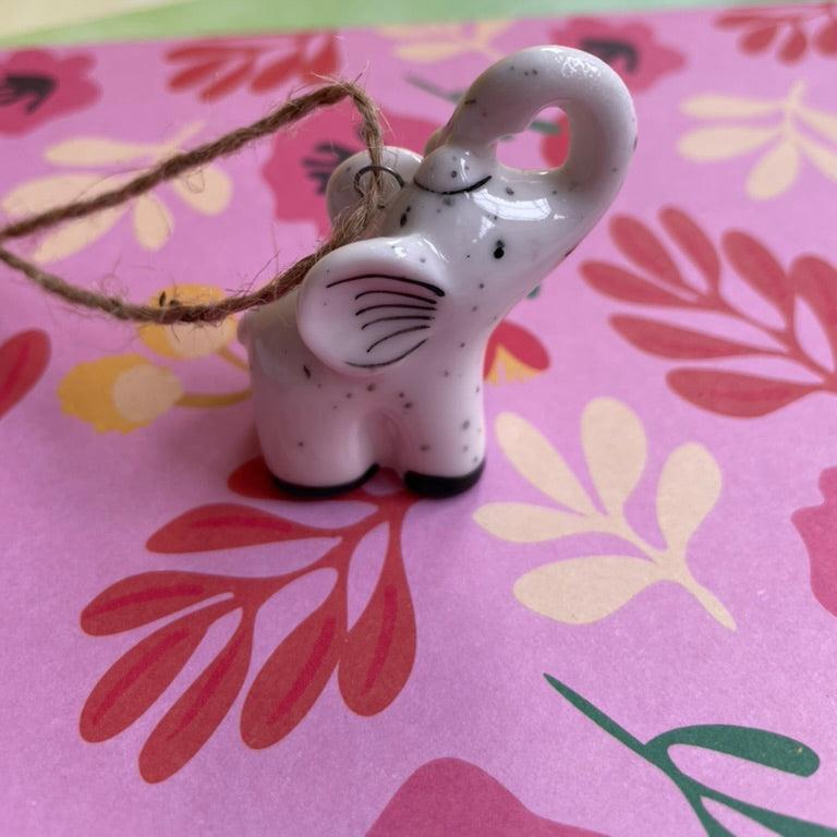 Porcelain Elephant Hanging Decoration
