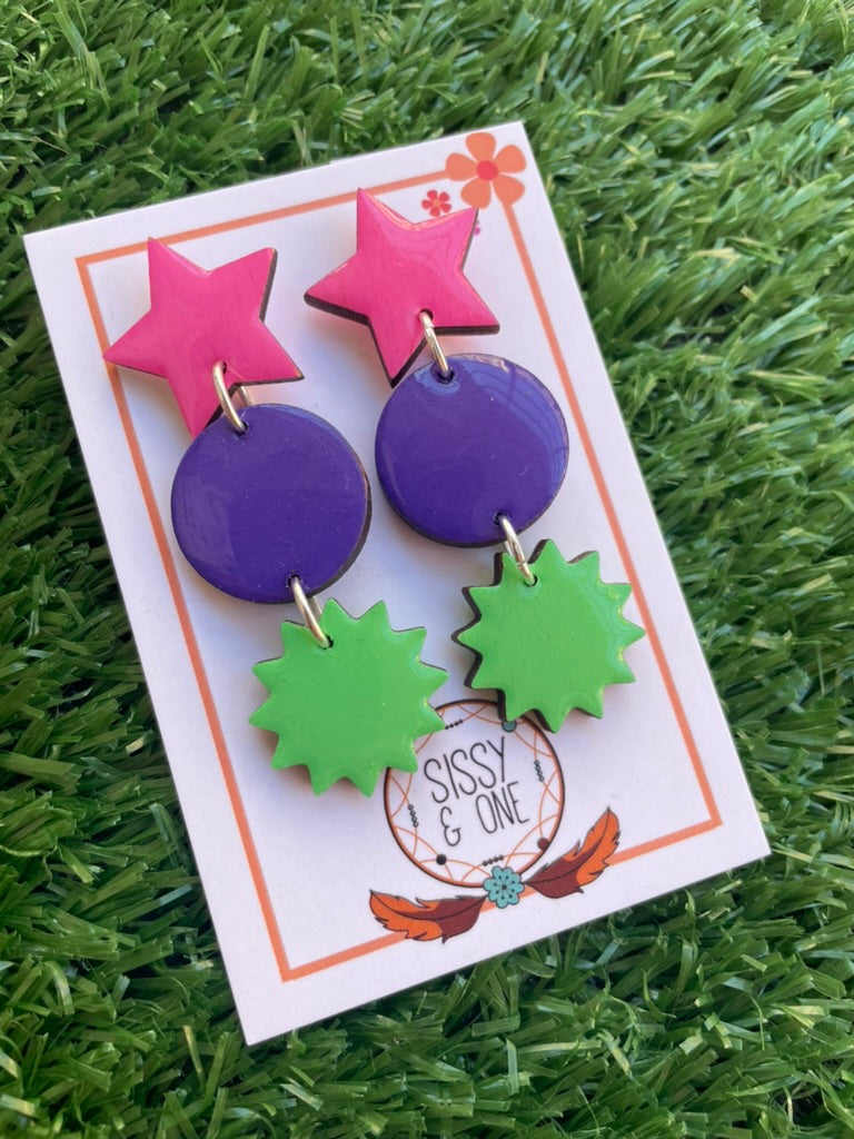 Star Meets Burst - Earrings