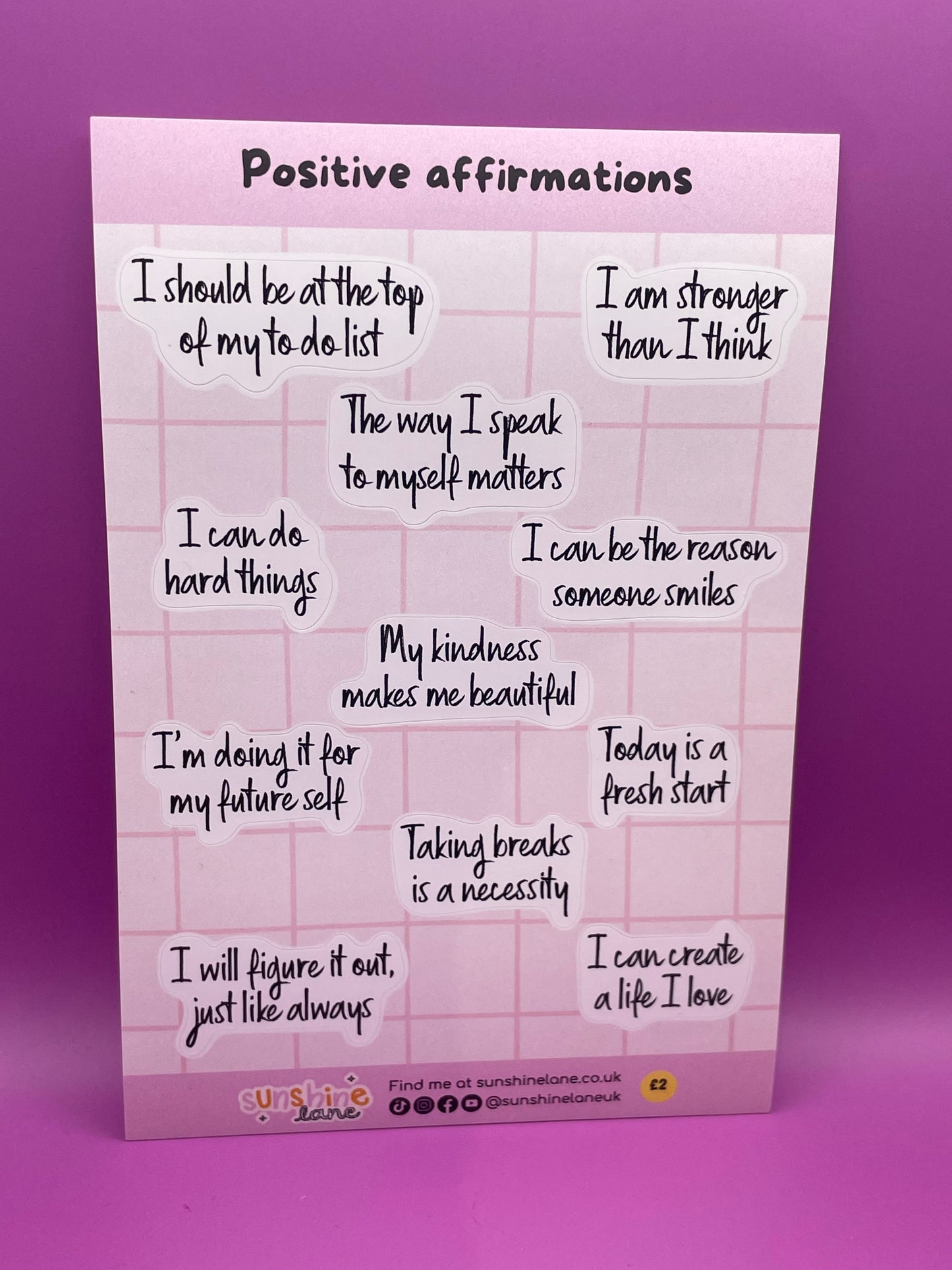 Positive Affirmations - Sticker Sheet
