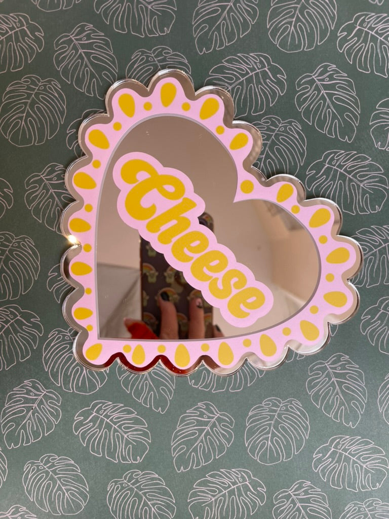 Cheese Heart Mini Mirror