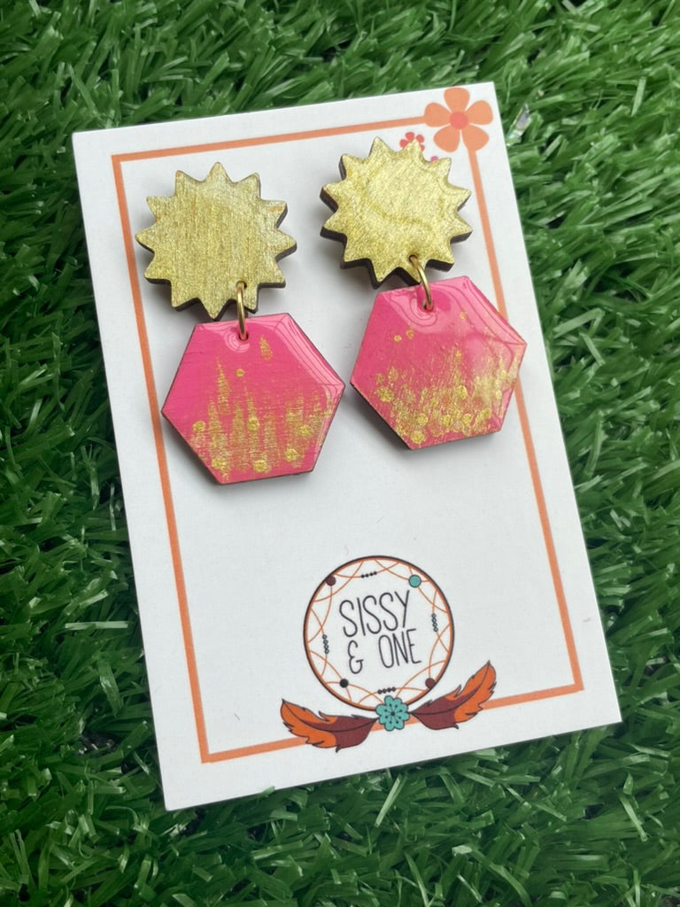 WEBSTER Collection - Pink & Gold Shimmer Earrings