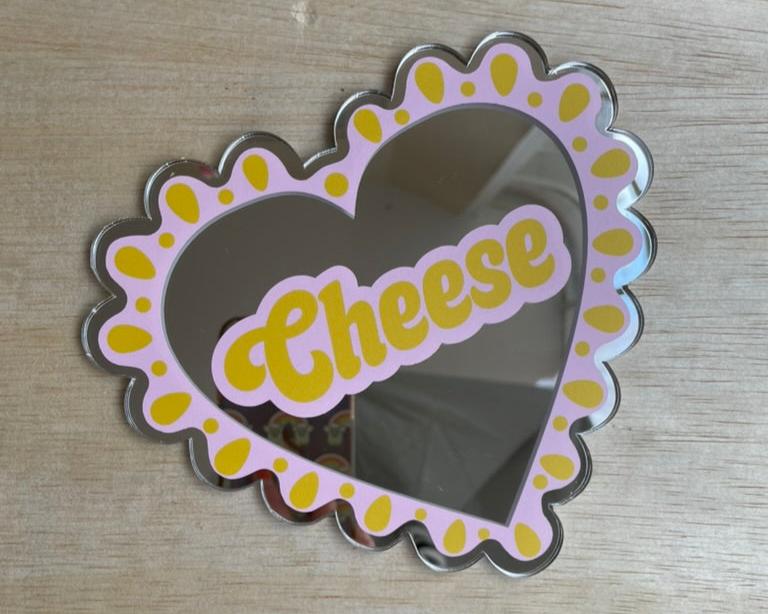 Cheese Heart Mini Mirror