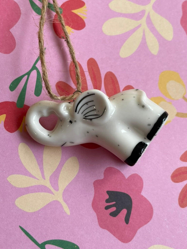 Porcelain Elephant Hanging Decoration