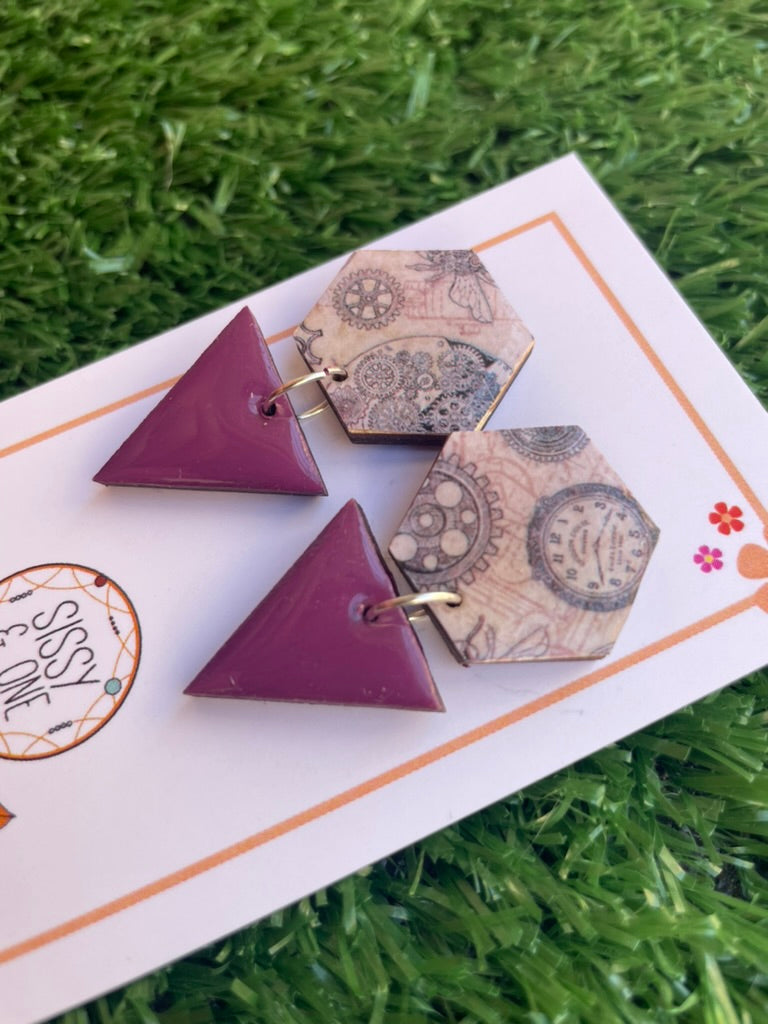 Steampunk Plum - Earrings