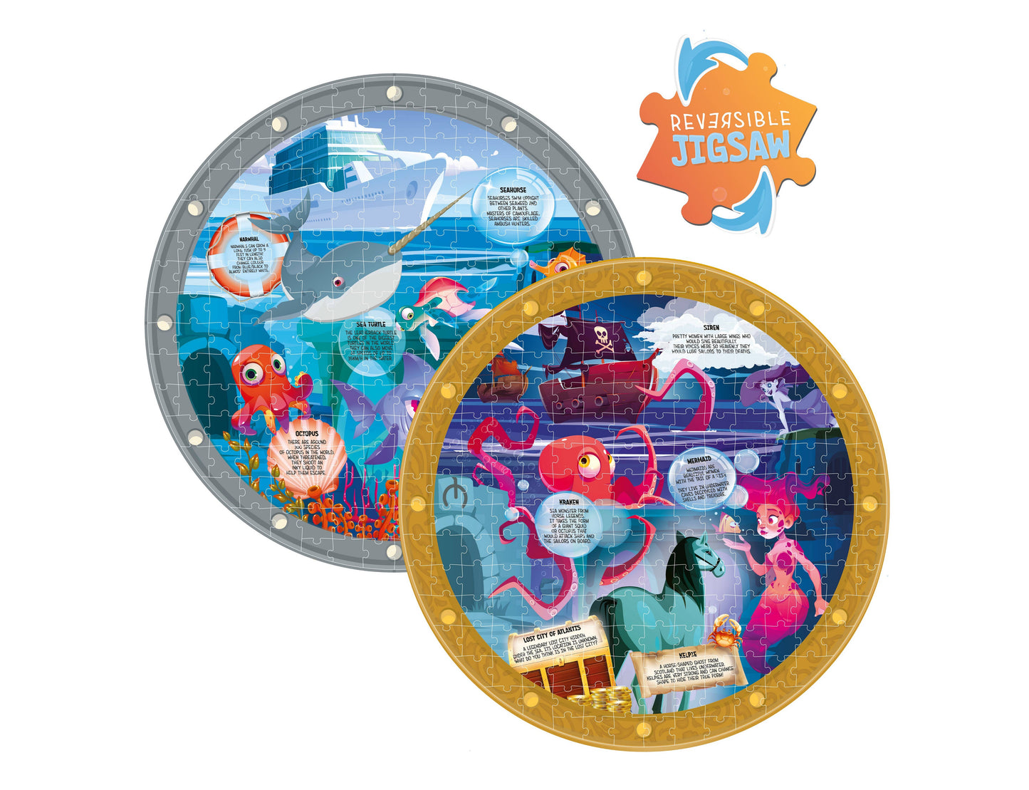 Children's Reversible Jigsaws - Ocean Creatures
