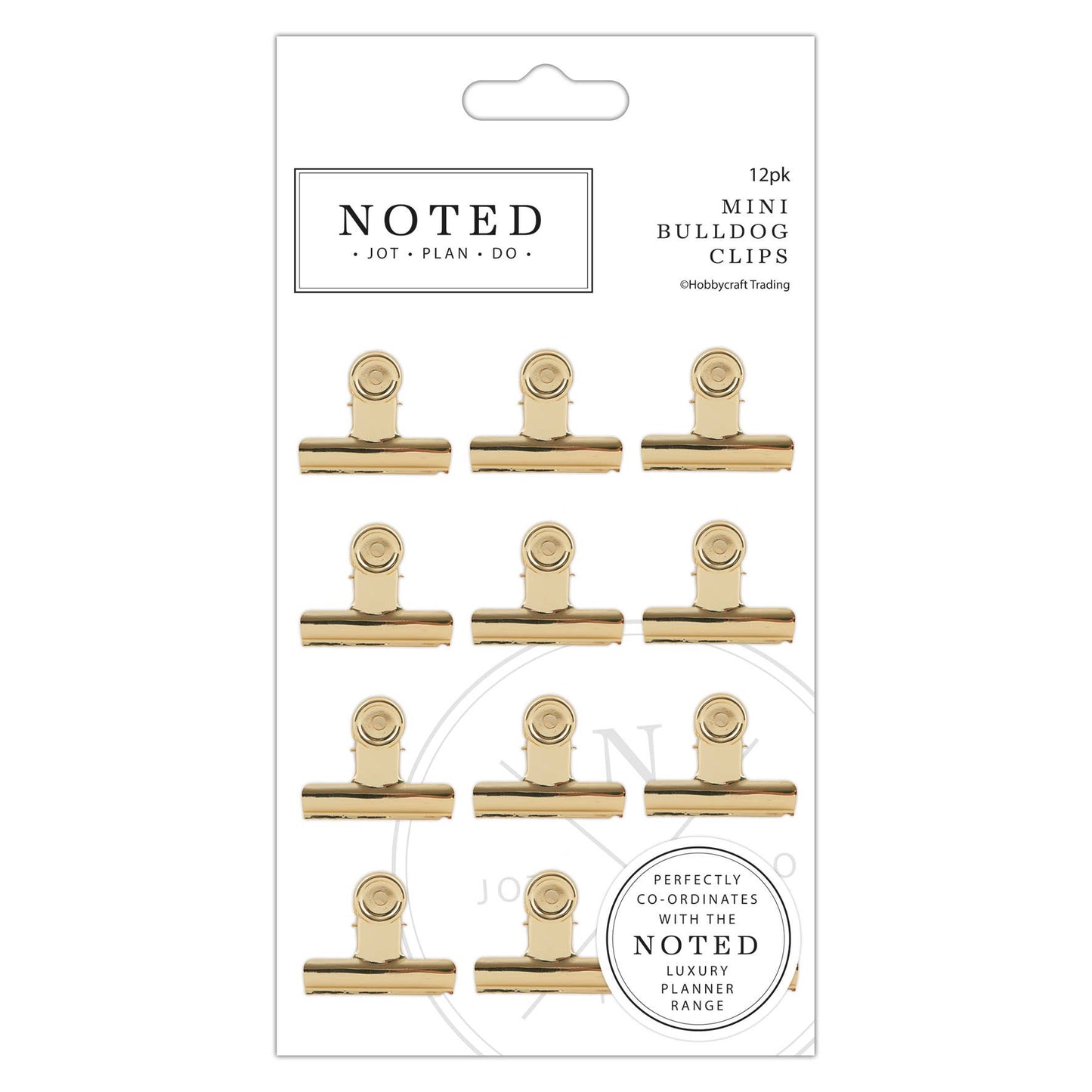 Gold Mini Bulldog Clips 12 Pack
