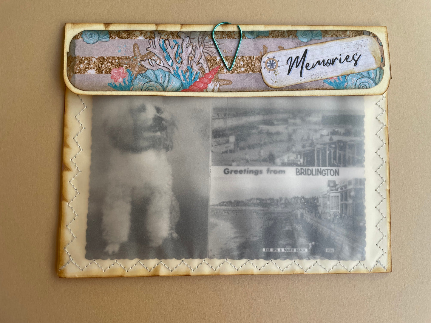 Junk Journal Vintage Postcard Envelope