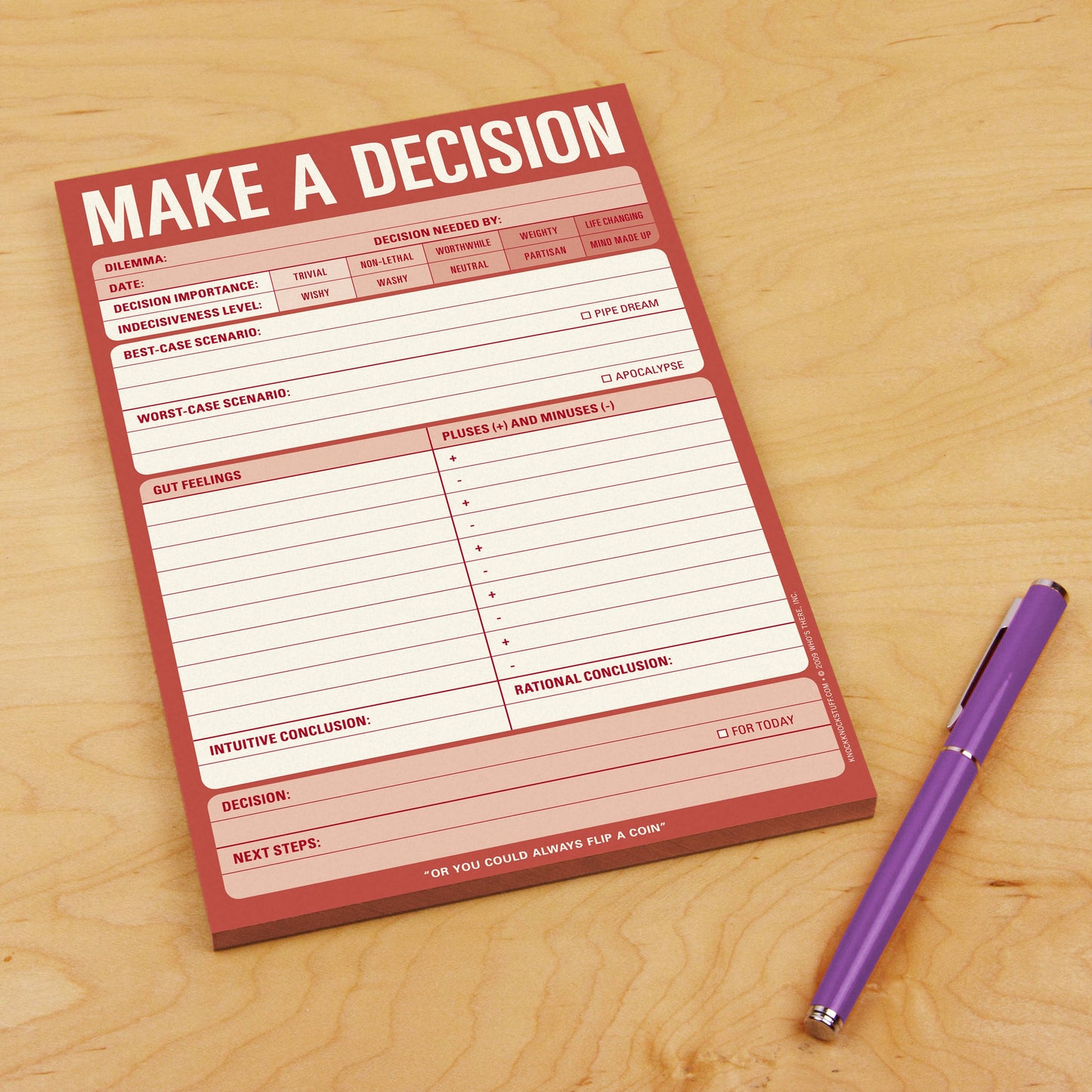 Make A Decision Notepad