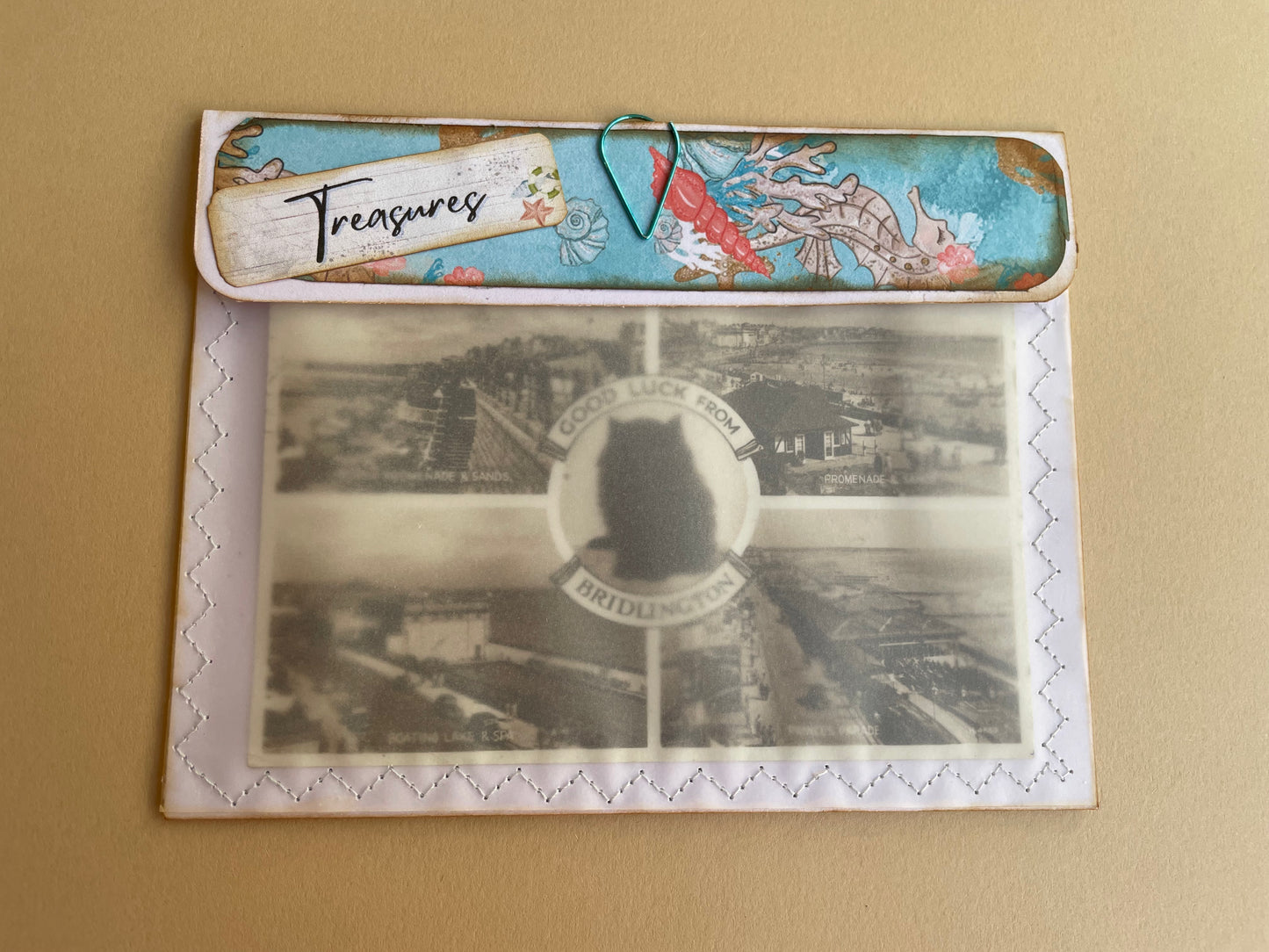 Junk Journal Vintage Postcard Envelope