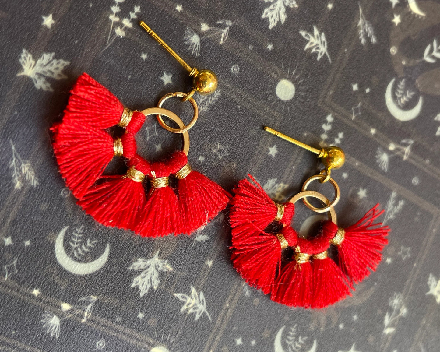 Red Tassel Earrings