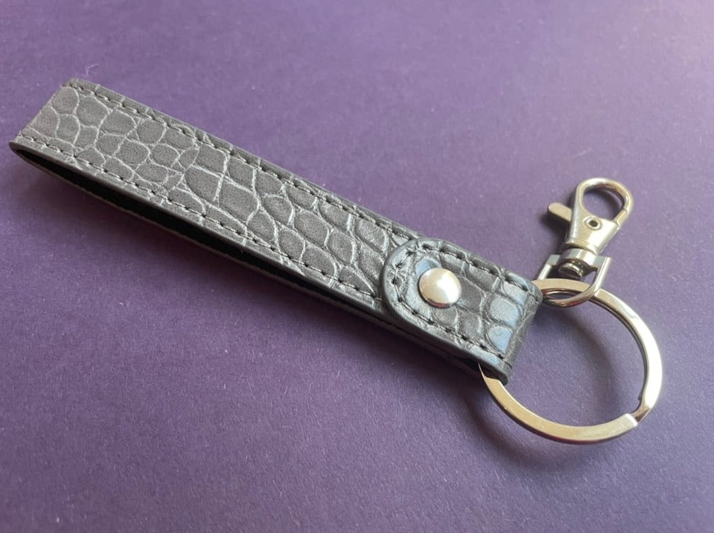 Dark Grey Croc Keyring