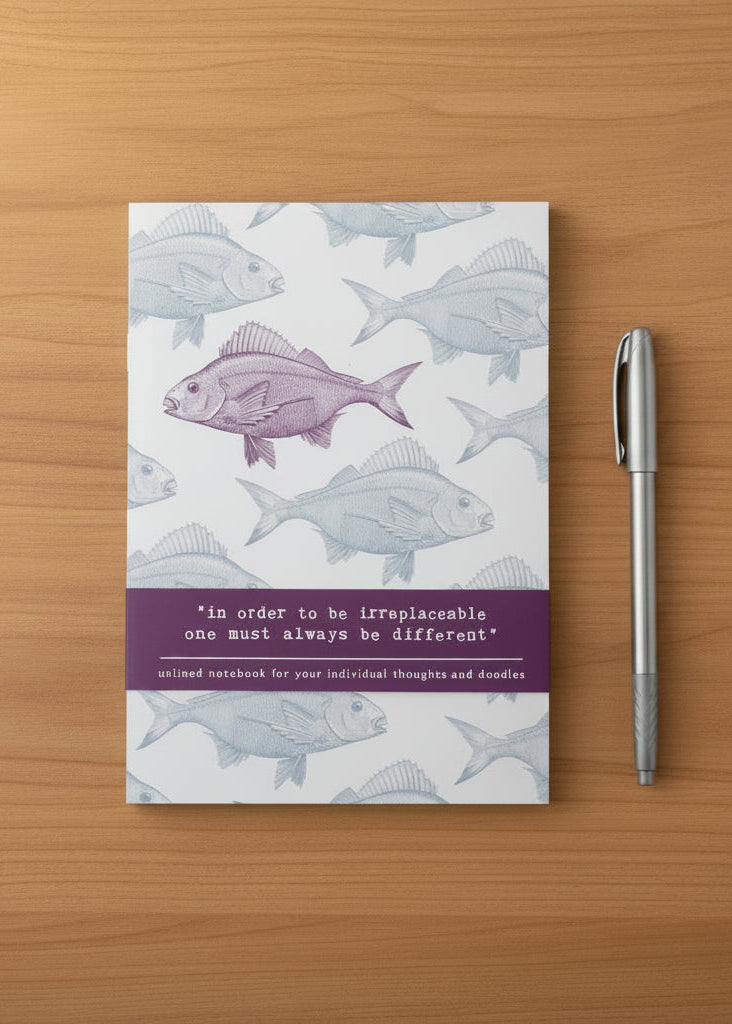 Fish Vintage Illustration A6 Notebook