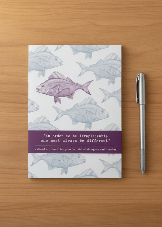 Fish Vintage Illustration A6 Notebook