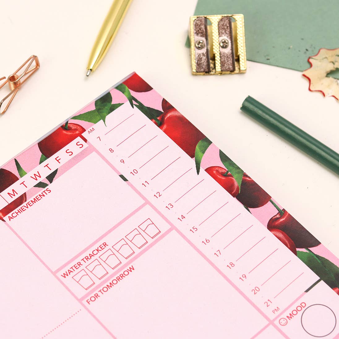 Cherry Daily Desk Pad Planner