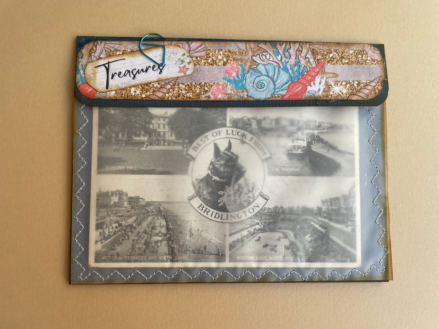 Junk Journal Vintage Postcard Envelope