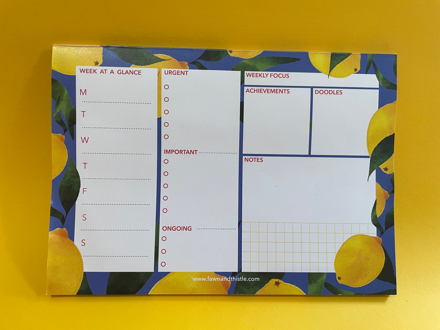 Lemon Weekly Desk Pad Planner