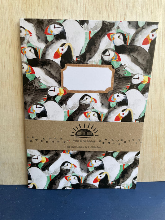 Improbability of Puffins Notebook A5