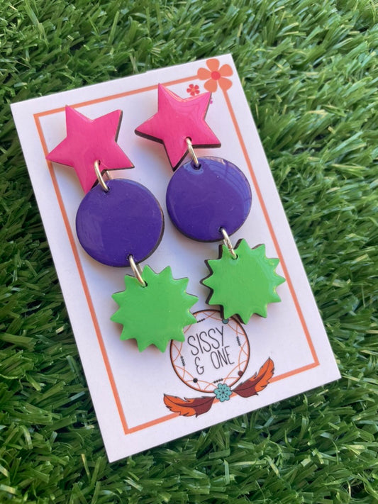 Star Meets Burst - Earrings