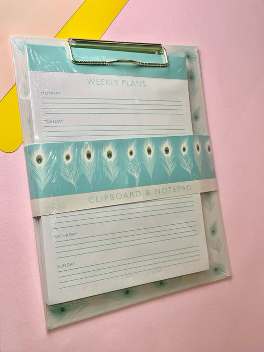 Small Clipboard Set - Peacock Feathers
