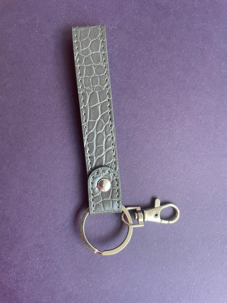 Dark Grey Croc Keyring
