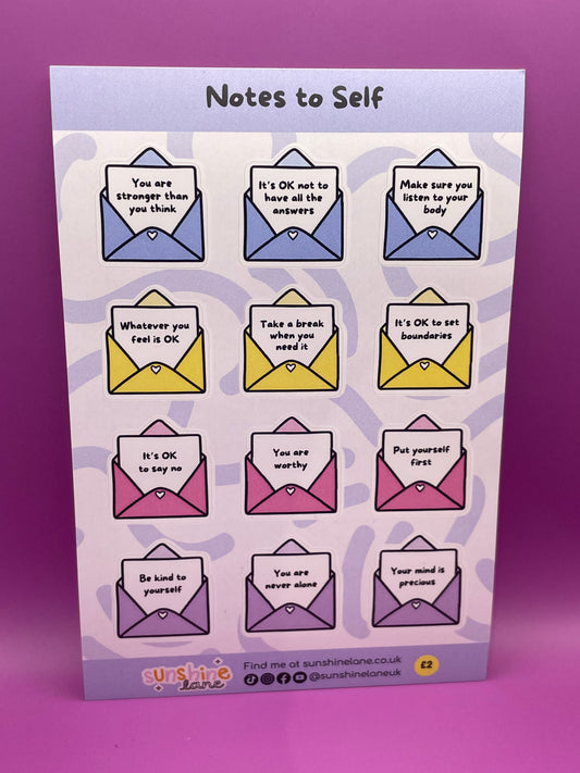 Notes to Self - Sticker Sheet