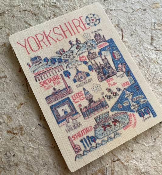 'YORKSHIRE' Sustainable wooden Postcard/Magnet