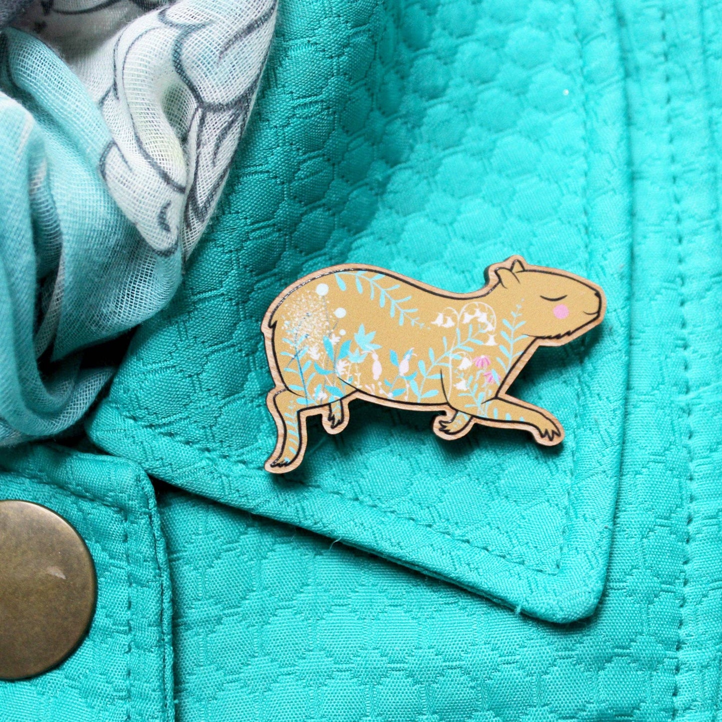 Capybara Brooch